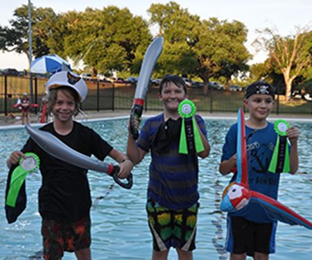 Kids receiving awards