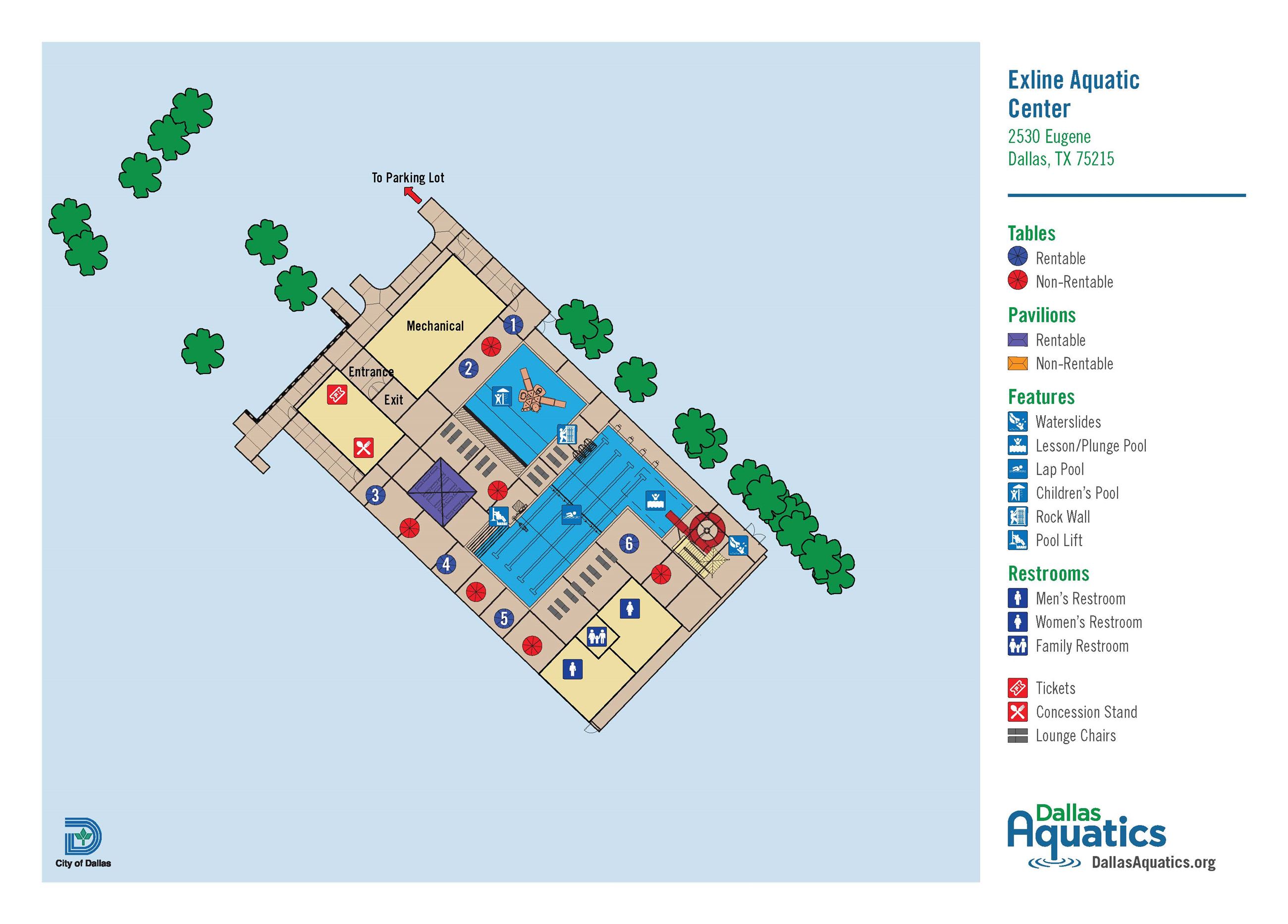 Exline Aquatic Center Map